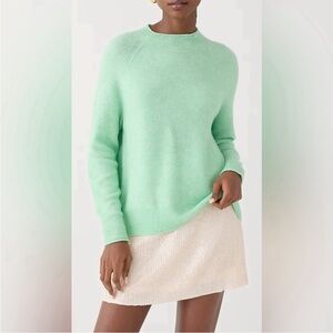 J. Crew rollneck sweater in super soft yarn light green Medium